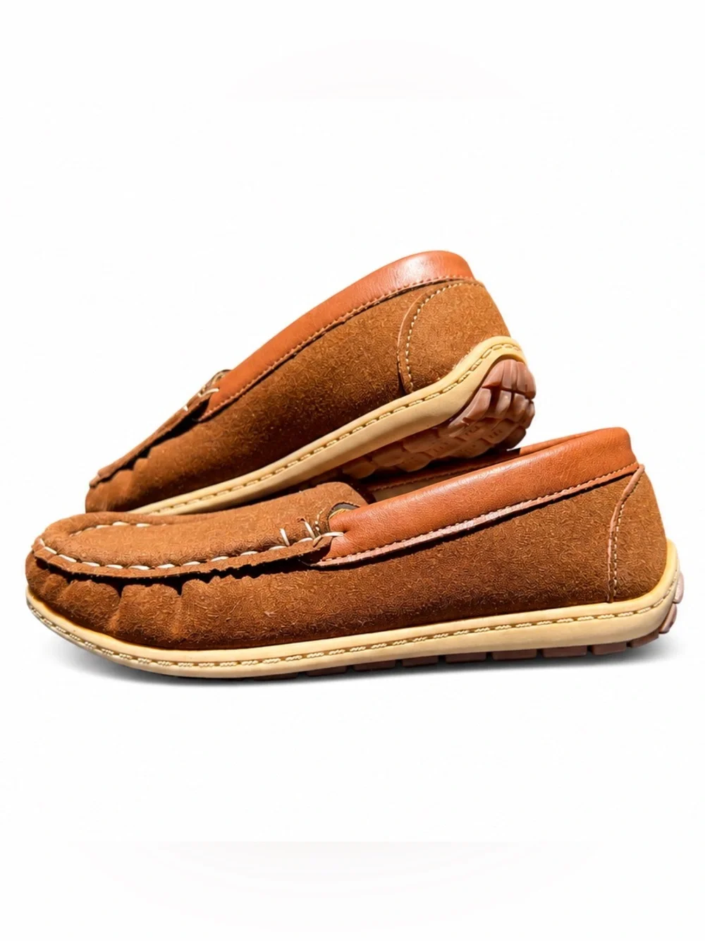 Kids Brown Suede Driving Moccasins Loafers EU 29 / US 12 Slip on Casual Shoes